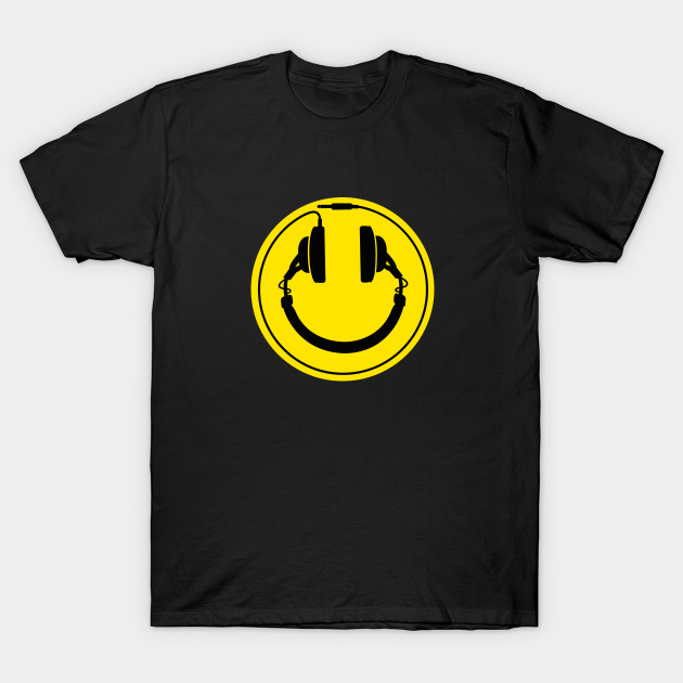 Headphones smiley wire plug T-Shirt-TOZ